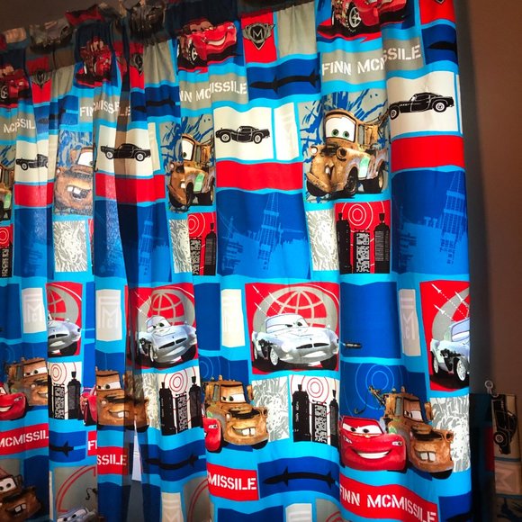 Cars 2 Disney Pixar Curtains, Comforter and Sheet set for Twin size bed. - Picture 2 of 16